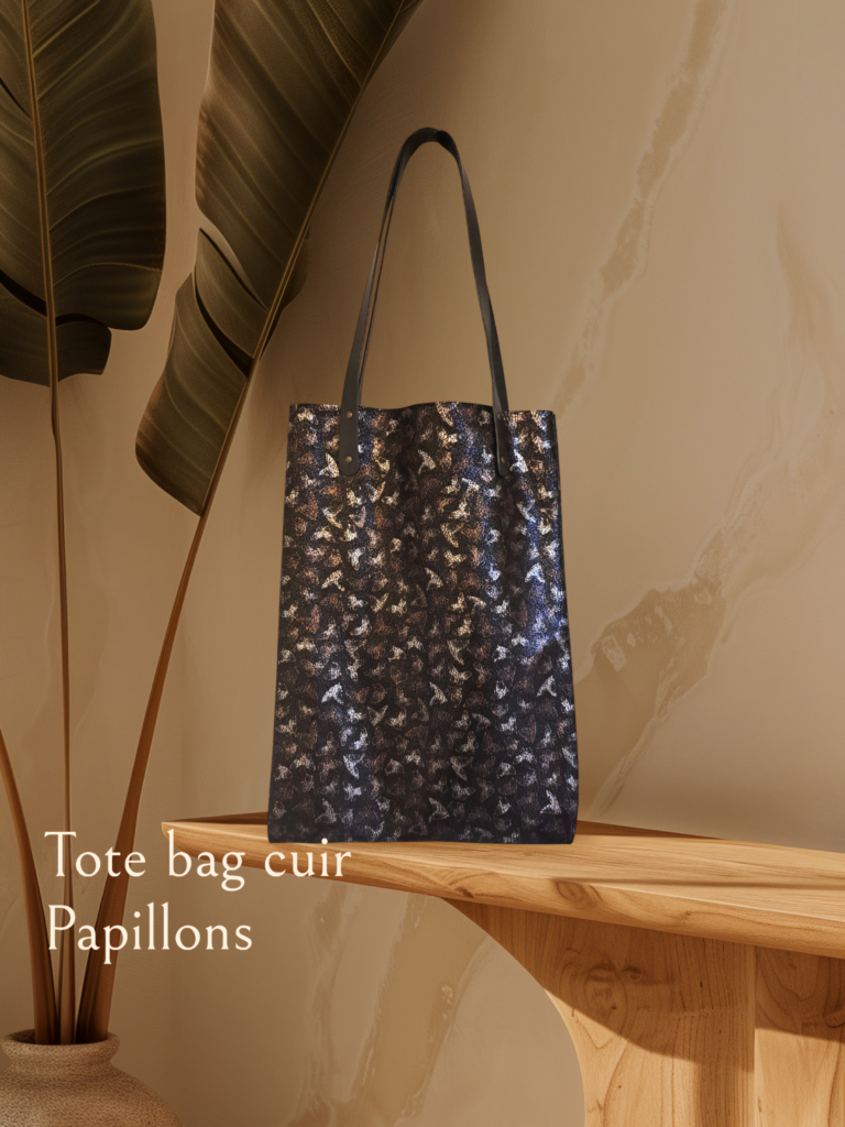 Tote bag cuir artisanal fabrication française