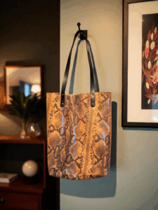 cabas python cuir maroquinerie artisanale lyon